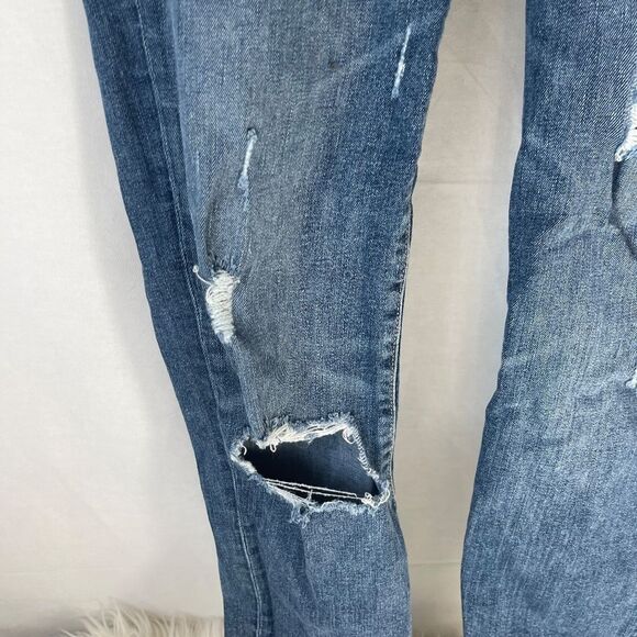 Lovers + Friends Ricky Super Distressed Mid Rise Skinny Jeans In Axis Sz 25 - Picture 3 of 16